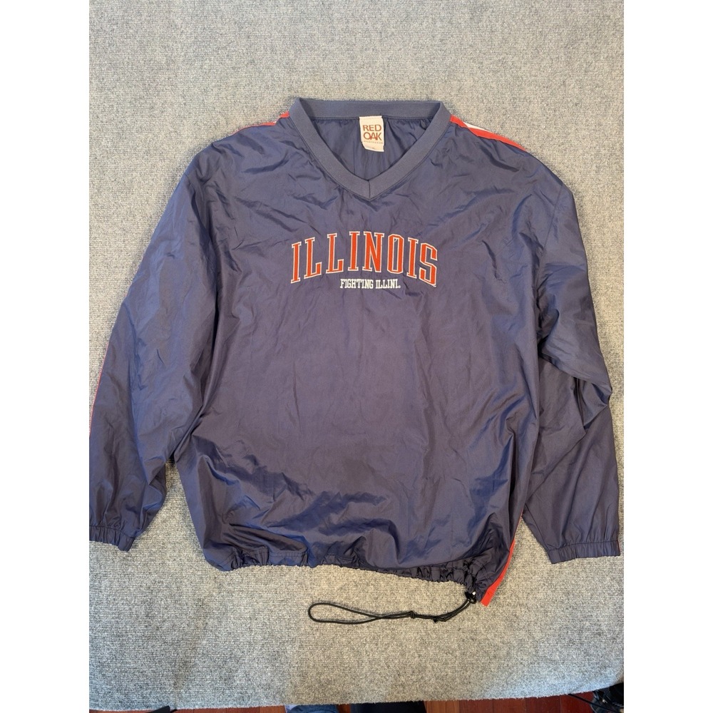 VTG Illinois Fighting Illini Windbreaker XL Blue Pullover